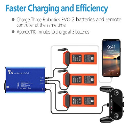 Hanatora Battery Charger for Autel Robotics EVO 2,II Pro V2 V3 Enterprise RTK,Dual Drone,Rapid Multi Parallel Charging Hub Accessories