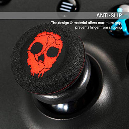 FPS Thumbstick Extender Rubber Silicone Grip Cover 2 Sets for Xbox Series X/S & Xbox One Controller(Ghost Red) - color: 4