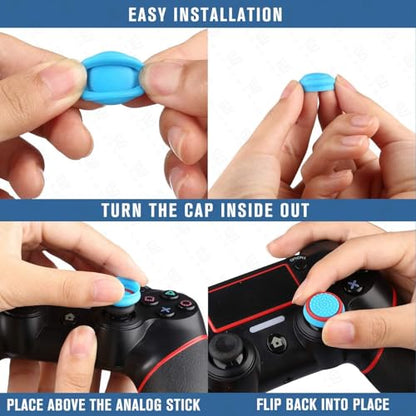 Compatible with 8 Pairs Thumb Grips Silicone Analog Stick Covers Thumbstick Controller Replacement Joystick Cap PS4 PS3 PS2 Xbox One Xbox 360 Wii U – Assorted