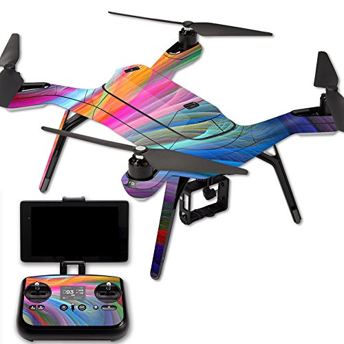 MightySkins Skin Compatible with 3DR Solo Drone Quadcopter wrap Cover Sticker Skins Rainbow Waves - color: Rainbow Waves