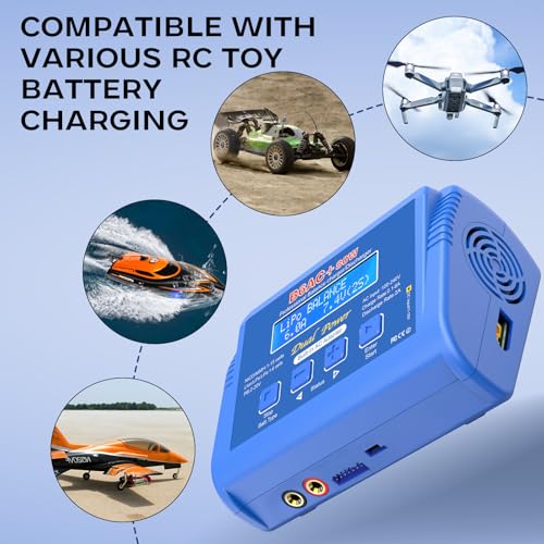 LiPo Charger 80W 6A, RC Fast Balance Battery Charger Discharger