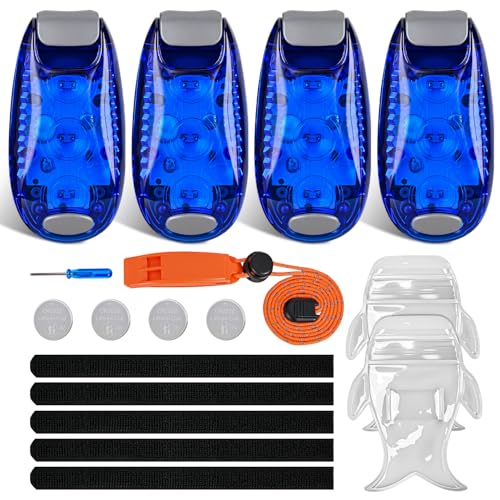 Nilight LED Safety Light 4PCS Blue Marine Navigation Bike Tail Lights - color: 3LED Safety Light-Blue