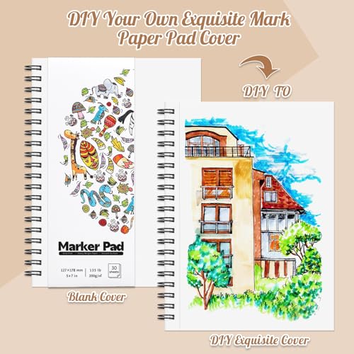 5×7 Marker Paper Pad, 30 Sheets, 200gsm Double-Sided Bleedproof Paper - size: 5×7 Inch (1 Pack)