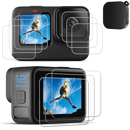 PCTC 9PCS Screen Protector for Go Pro Hero 12/11/10/9 Black