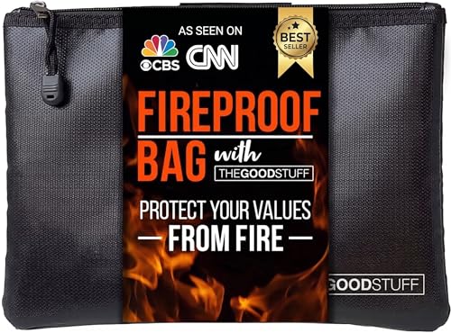 Fireproof Document Pouch (10"x13") - Protect Cash and Papers from Fire