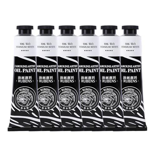 rubens Oil Paint Set 2oz 6 Count Titanium White Oil Paint for Canvas - color: 6 Titanium White