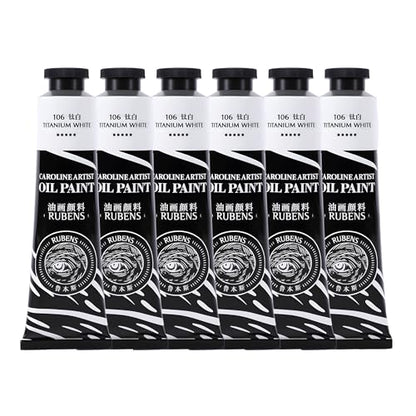 rubens Oil Paint Set 2oz 6 Count Titanium White Oil Paint for Canvas - color: 6 Titanium White