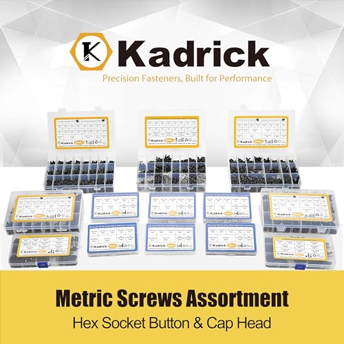 KADRICK 1580PCS M4 Screws Assortment,Hex Socket Button & Cap Head - size: M4 1580Pcs 6-40mm