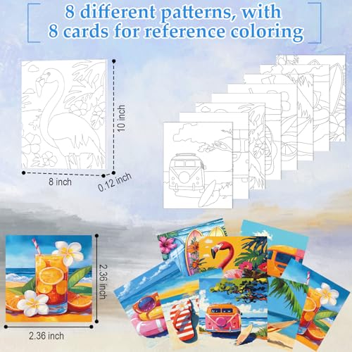 Cholemy 36 Pcs Paint and Sip Kit Gift for Adults 8''x10'',Hawaii - style: Hawaii