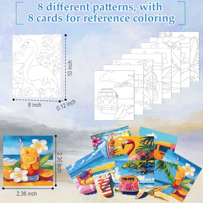 Cholemy 36 Pcs Paint and Sip Kit Gift for Adults 8''x10'',Hawaii - style: Hawaii