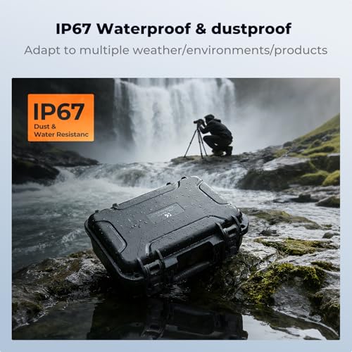 K&F CONCEPT Waterproof Hard Case, IP67 Protective Case with Pre-Scored Foam - color: Black