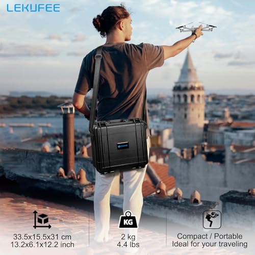 Lekufee Waterproof Hard Case Compatible with DJI Air 3S/3 Drone/Fly More Combo/RC 2/N3/N2 Remote Controller and Accessories (Case Only)