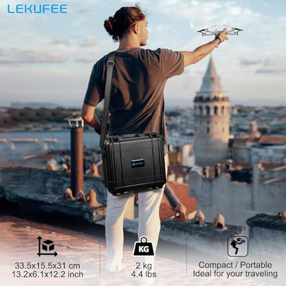 Lekufee Waterproof Hard Case Compatible with DJI Air 3S/3 Drone/Fly More Combo/RC 2/N3/N2 Remote Controller and Accessories (Case Only)
