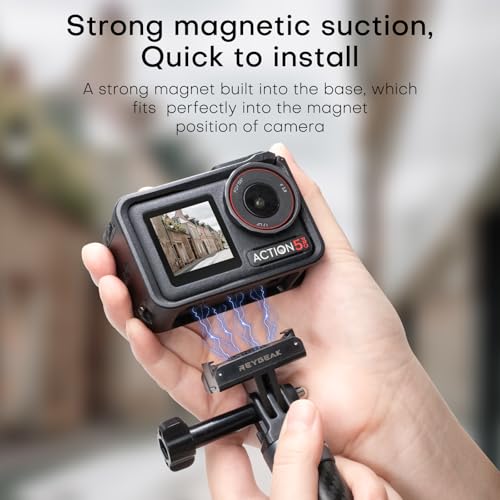 REYGEAK Quick Release Mount for DJI OSMO 360/Action 5 Pro/4/3,Magnetic Adapter Mount with Dual-Claws for DJI Osmo Action Accessories(2 Pack)