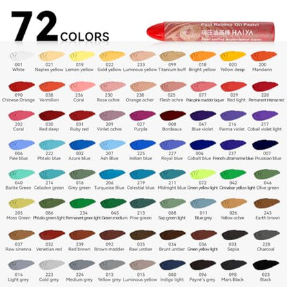 Paul Rubens Oil Pastels, 72 Colors Oil Pastels for Artists and Beginners - color: 72 Colors