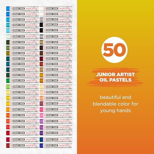 SAKURA Cray-Pas Junior Artist Oil Pastel Set, 50 Sticks - style: 50 Count (Pack of 1)