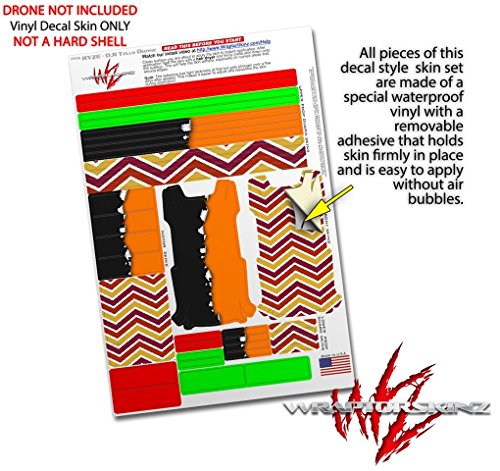Skin Decal Wrap 2 Pack Compatible with DJI Ryze Tello Ripped Colors Black Orange Drone NOT Included
