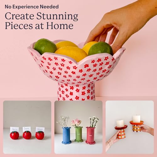 Sculpd Pottery Kit for Adults, Air Dry Clay with Tools, Gloss Glaze - style: Gloss Varnish