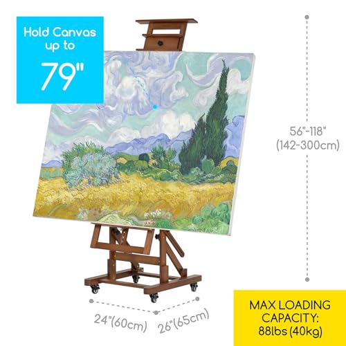 MEEDEN Extra-Large Art Painting Easel: Holds Canvas Up to 79" for Studio - color: Walnut