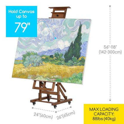 MEEDEN Extra-Large Art Painting Easel: Holds Canvas Up to 79" for Studio - color: Walnut