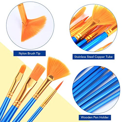 AROIC Acrylic Paint Brush Set, 100 Packs / 1500Pcs Nylon Hair Paint Brushes - size: 1500pcs