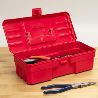 Akro-Mils 12-Inch ProBox Plastic Toolbox for Tools, Hobby or Craft Storage Toolbox, Model 09912, (12-Inch x 5-1/2-Inch x 4-Inch), Red