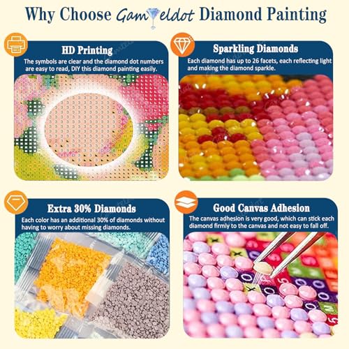 Gamteldot Diamond Art Kits for Adults - Book Diamond Art - color: Book Flower