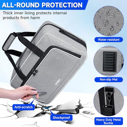 LEFOR·Z Travel Carrying Case Fits for PS5/PS5 Pro/PS4 with Thick Padding - color: Grey