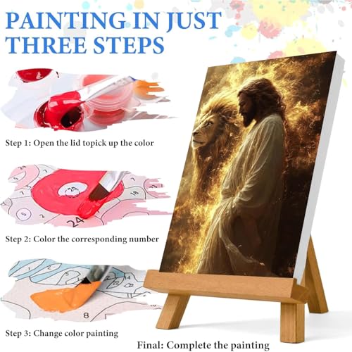 Jesus Paint by Numbers Kit for Adults Framed Canvas 12X16 in, Frameworkless - color: YH02808