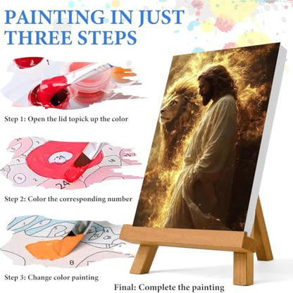 Jesus Paint by Numbers Kit for Adults Framed Canvas 12X16 in, Frameworkless - color: YH02808