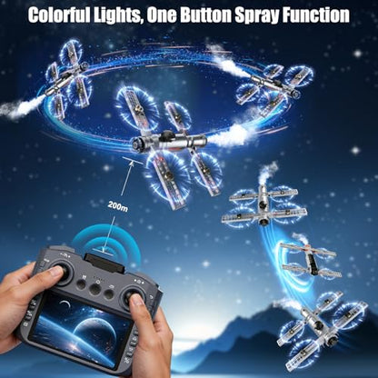 OBEST Drone with Camera, 4.3 Inch Screen Remote Control, Electric Adjustable Camera, App Control, Brushless Motor, Intelligent Barrier Protection, FPV Drones for Beginners