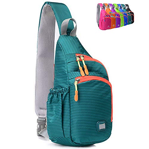 Peicees Small Sling Backpack Waterproof Unisex Shoulder Bag Chest Crossbody Daypack - color: Turquoise, size: Small
