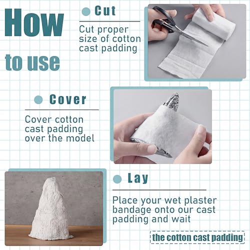 Nuanchu 12 Rolls Medical Cotton Cast Padding Plaster Cloth,3 Inch X 8.8 ft - size: 3 Inch x 8.8 ft