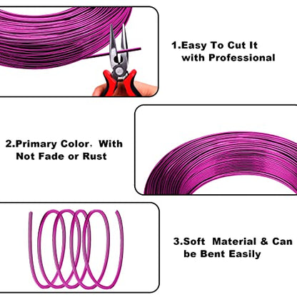 2MM Aluminum Wire - 100 Feet, 12 Gauge, Bendable Anodized Metal for Sculpting, Jewelry Making, Armature Making, Wire Weaving & Wrapping, Crafting - size: 2mm, style: Purple