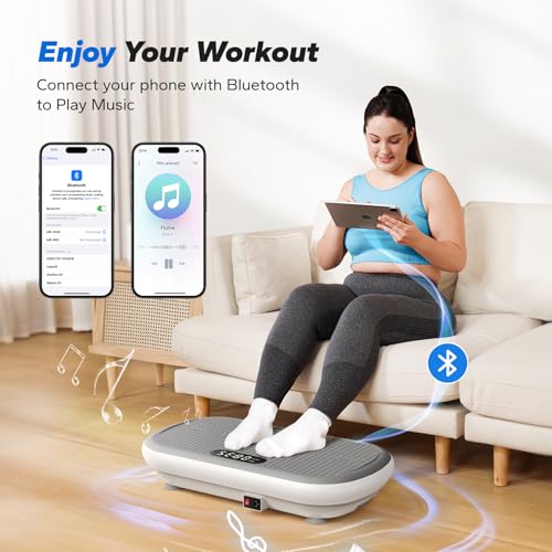 Merach CV40 Curved Vibration Plate Exercise Machine with 440lbs Capacity - color: White