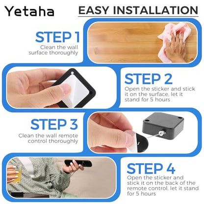 Yetaha 2 Pack 6.5FT Adjustable Retractable Remote Control Lock Tether for TV