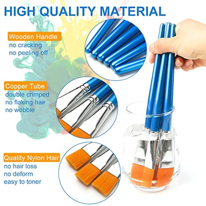 GACDR 1 Inch Flat Paint Brushes, 12 Bulk Acrylic Brushes for Watercolor - size: 1 inch 12 pieces