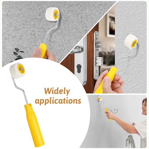 4/5 Inch Mini Paint Roller, Foam Paint Roller, Tiny Painting Tool for Touch Up Trim Edge or Corner (2 Brush + 10 Rollers + 1 Wrench)