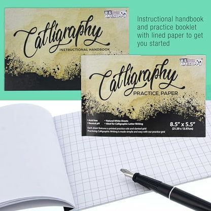 U.S. Art Supply 35-Piece Calligraphy Pen Set - 4 Pens, 5 Nibs, 22 Inks