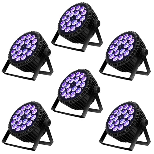SHEHDS LED Stage Par Lights LED 18X18W DJ Stage Lights 6 Pack - size: 6 Pack