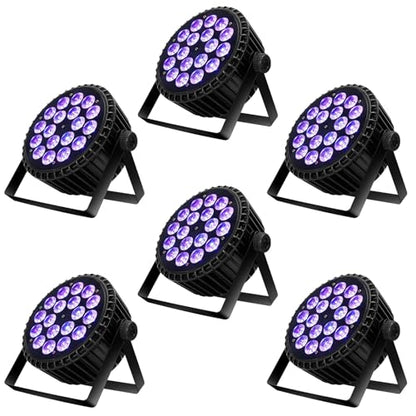 SHEHDS LED Stage Par Lights LED 18X18W DJ Stage Lights 6 Pack - size: 6 Pack