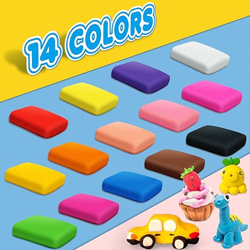 Air Dry Clay, 14 Colors Modeling Magic Clay for Kids - color: 14 Colors