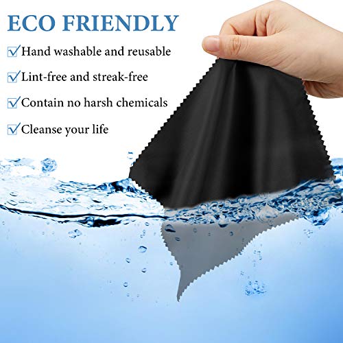 Frienda 50 Pcs Microfiber Glass Cleaning Cloths Lens, Black - color: Black