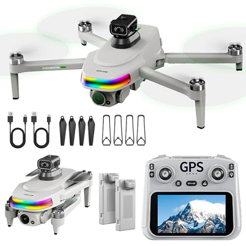 4K Drone with Camera for Adults & Beginners, 5.5" HD Touchscreen Remote, 30-Min Flight, Brushless Motor, Smart Obstacle Avoidance, One-Key Return, Foldable RC Drone Under 260g