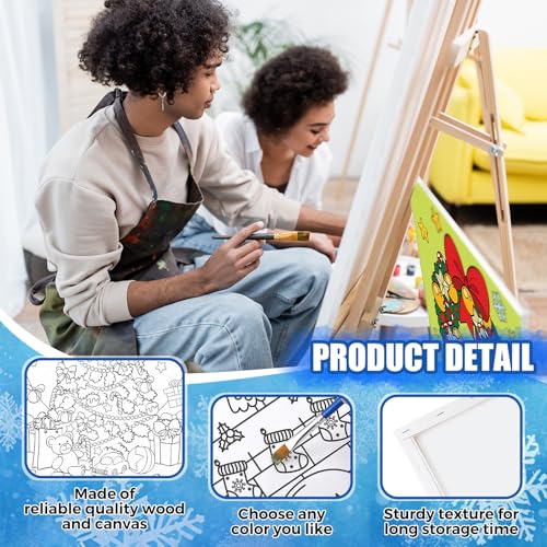 Sherr 15 Set 75 Pcs Christmas Pre Drawn Painting Canvas Kit for Adults - style: Christmas Style
