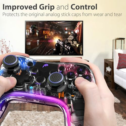 Fosmon Performance Thumb Grips Gaming Controller Joystick Caps Blue, 2 Pair - color: Black & Blue (Set of 4)
