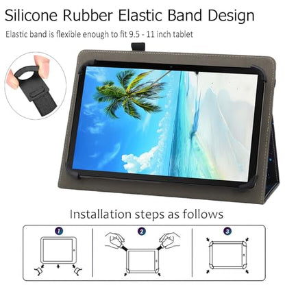 Universal 10 10.1 11 Inch Android Tablet Case Cover with Hand Strap - color: Black Cat