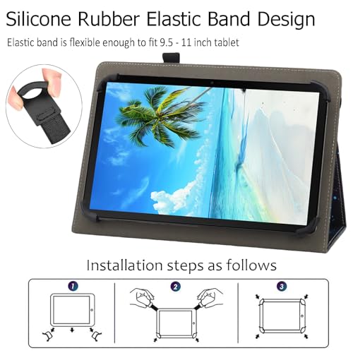 Universal 10 10.1 11 Inch Android Tablet Case Cover with Hand Strap - color: Mushroom