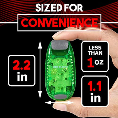 LED Safety Lights 4 Pack, Clip On High Visibility Strobe Light for Walk Run - color: Green