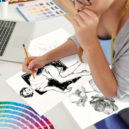 gisgfim 50 Sheets Bristol Paper Smooth 9×12 inches 100lb/270g - size: 9×12